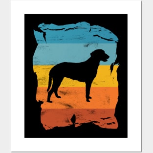 Curly Coated Retriever Distressed Vintage Retro Silhouette Posters and Art